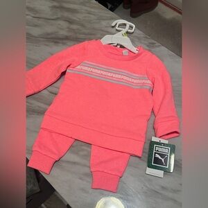 Puma Kids Pink Sweatshirt and Pants Set 3-6 months